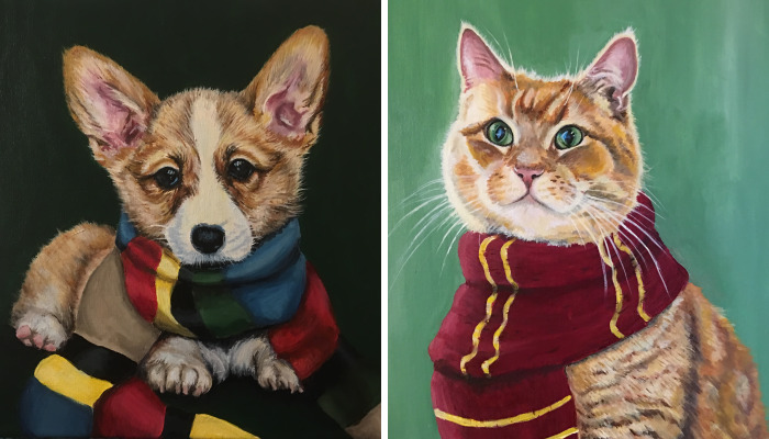 I Paint Harry Potter Themed Pet Portraits