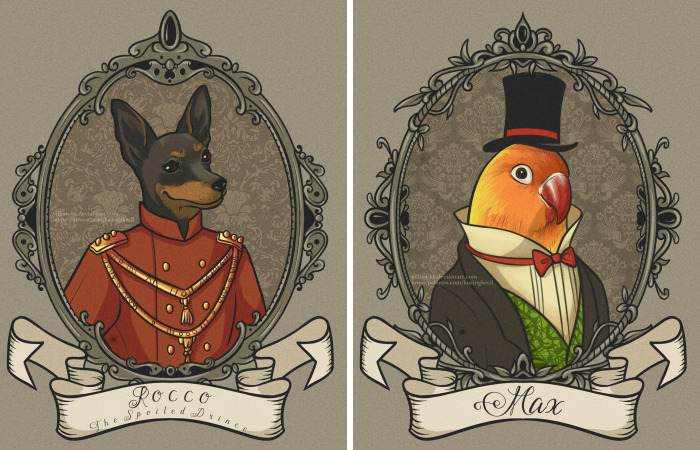 This Artist Turn A Pet Photo Into An Awesome Vintage Portraits