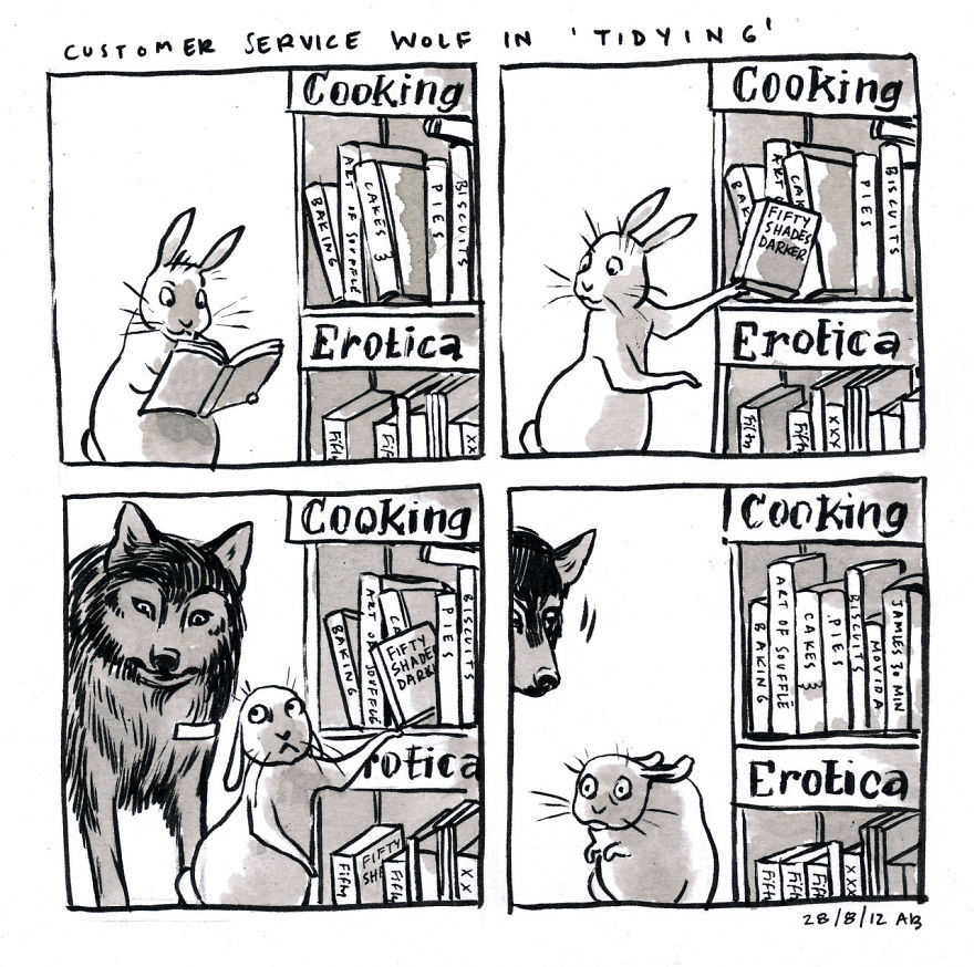 Customer Service Wolf In "Tidying'