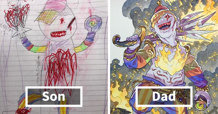 Dad Turns His Sons’ Doodles Into Anime Characters, And The Result Is Amazing (Part IV)
