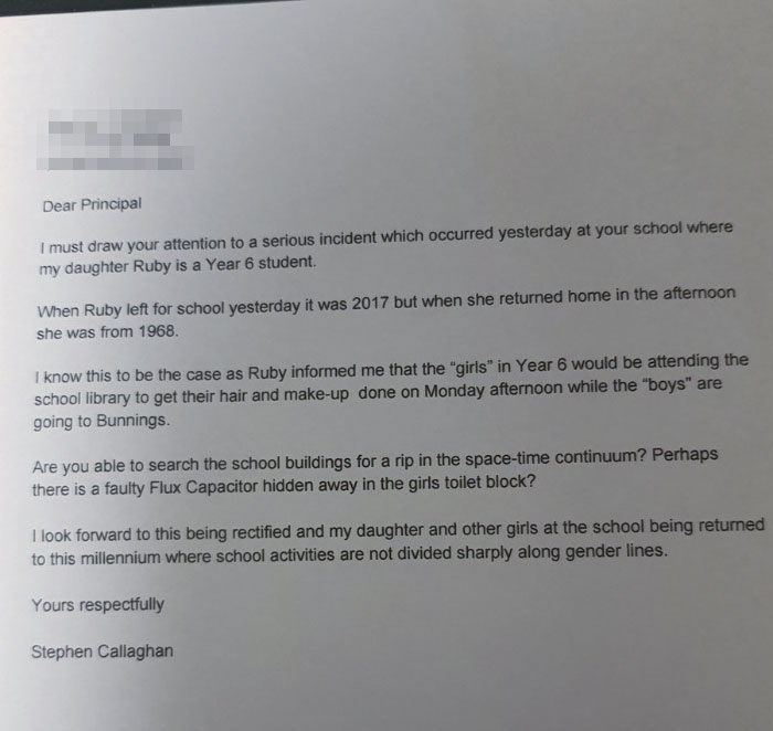 Daughter Tells Dad About Her Sexist School Policy, So He Shuts It Down In Best Way Possible