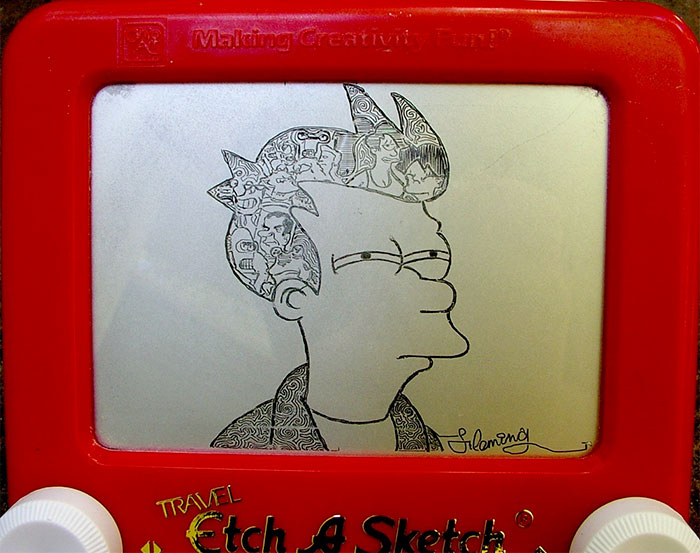 Etch-A-Sketch Artist Creates Mind-Blowing Works By Simply Turning The Dials