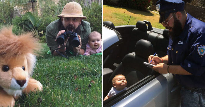 Dad Takes Hilarious Pics With His Baby Girl In Costumes And They’re Just Too Adorable