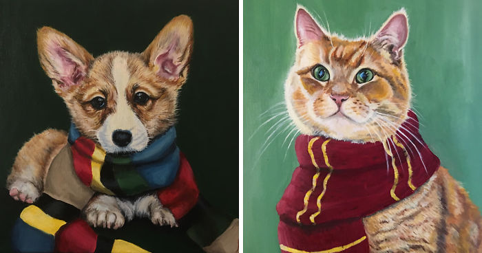 I Paint Harry Potter Themed Pet Portraits