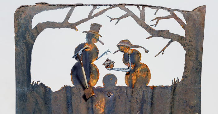 I’ve Made Some Whimsical Winter Scenes From Old Snow Shovels