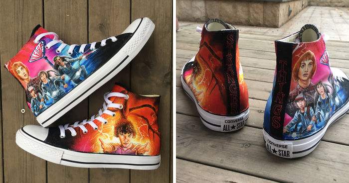 It Took Me More Than 40 Hours To Hand-Paint These Stranger Things Themed Shoes