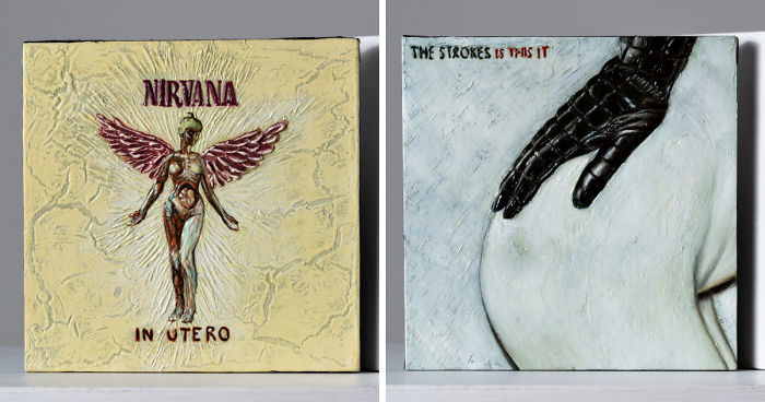 Vinylmateric: Reinterprerations Of Vinyl Covers That Have Made The History Of Rock In Materic Art Style