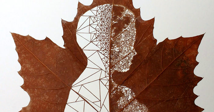 I Create Leaf Art By Carefully Cutting Intricate Scenes (New Pics)