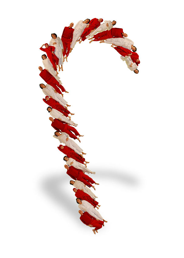 Human Candy Cane Card