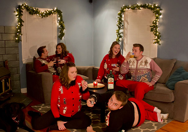 My Fiance And I Just Finished Our First Christmas Card... We Like To Drink