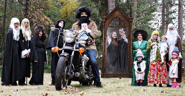 My Friends Family Christmas Card. Harry Potter Style