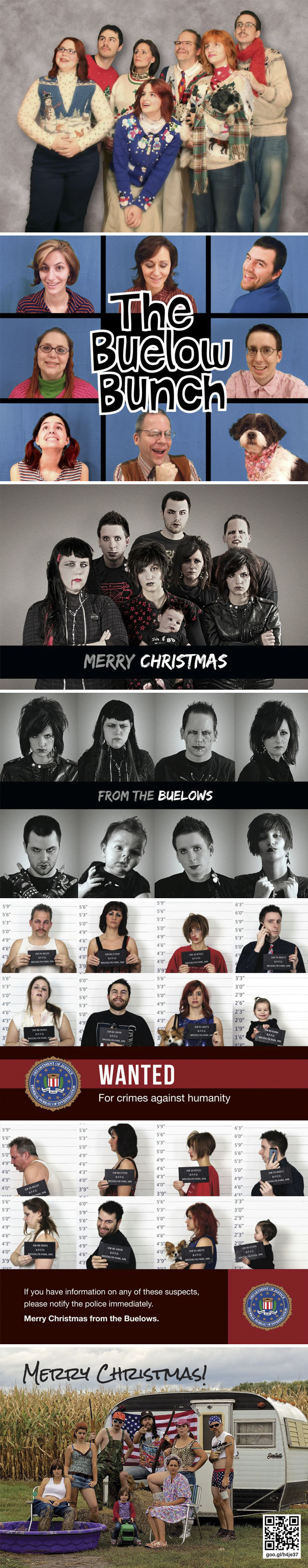 I See Your Christmas Family Photos, And Raise You The Last 5 Years Of My Family's Christmas Cards