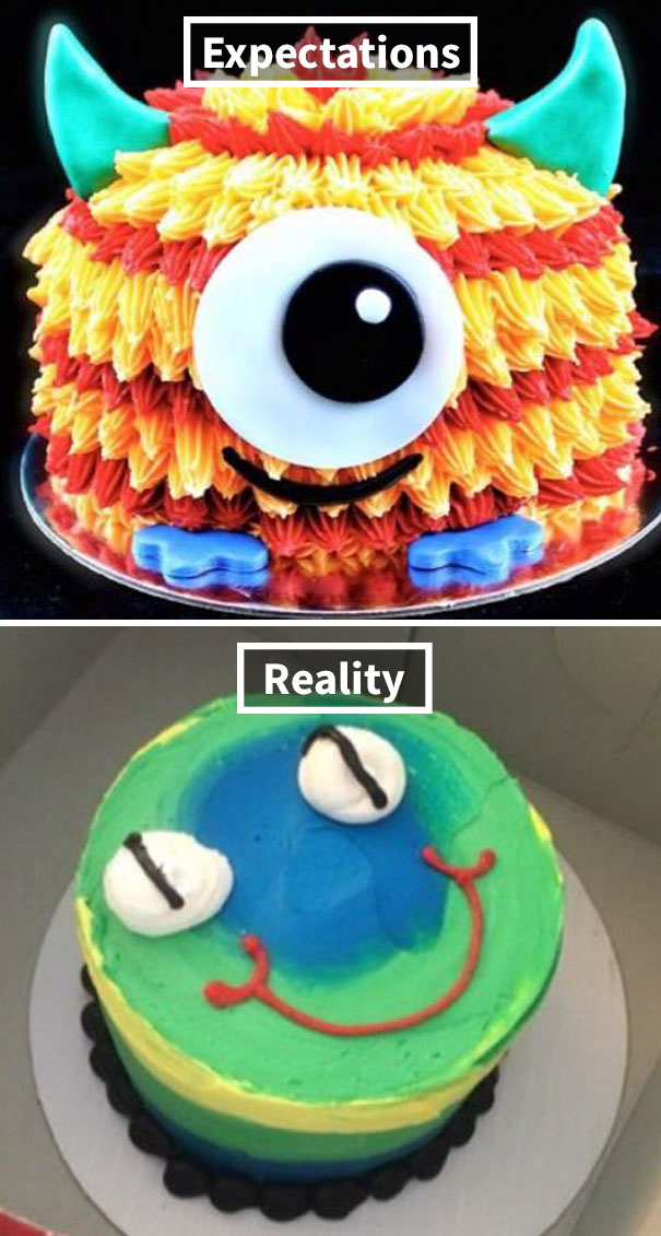 My Aunt Ordered This Cute Monster Cake For Her Son's Birthday And This Is What They Gave Her