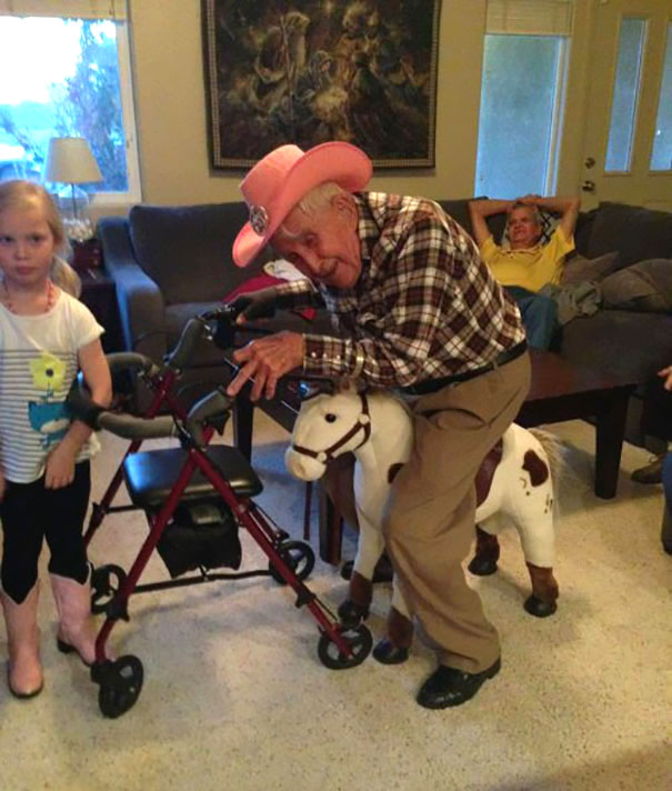 Grandpa Riding A Horse