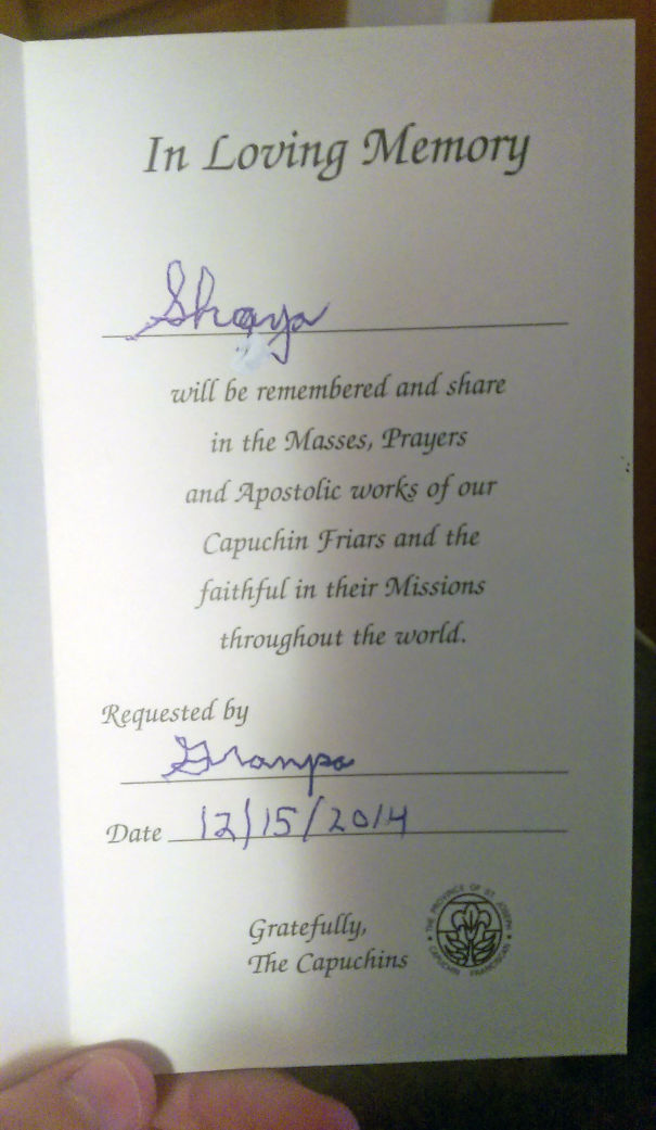 My Grandpa Got My Sister A Funeral Card Instead Of A Christmas Card