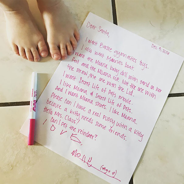Today We Wrote A Letter To Santa. I Think Someone Is A Bit Obsessed With Moana