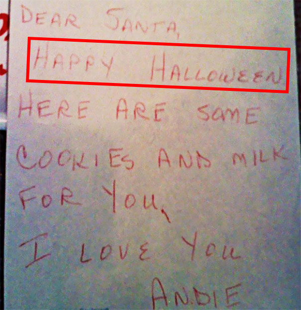 I Was Almost 3 Years Old, Had My Grandma Write It, And Didn’t Quite Know My Holidays Yet