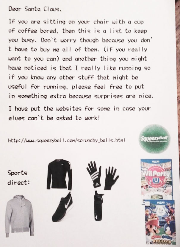 Letter To Santa From 12-Years-Old