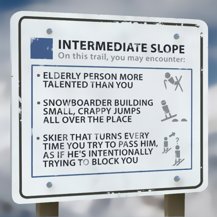 4 Honest Ski Trail Signs That Tell You How It Actually Is