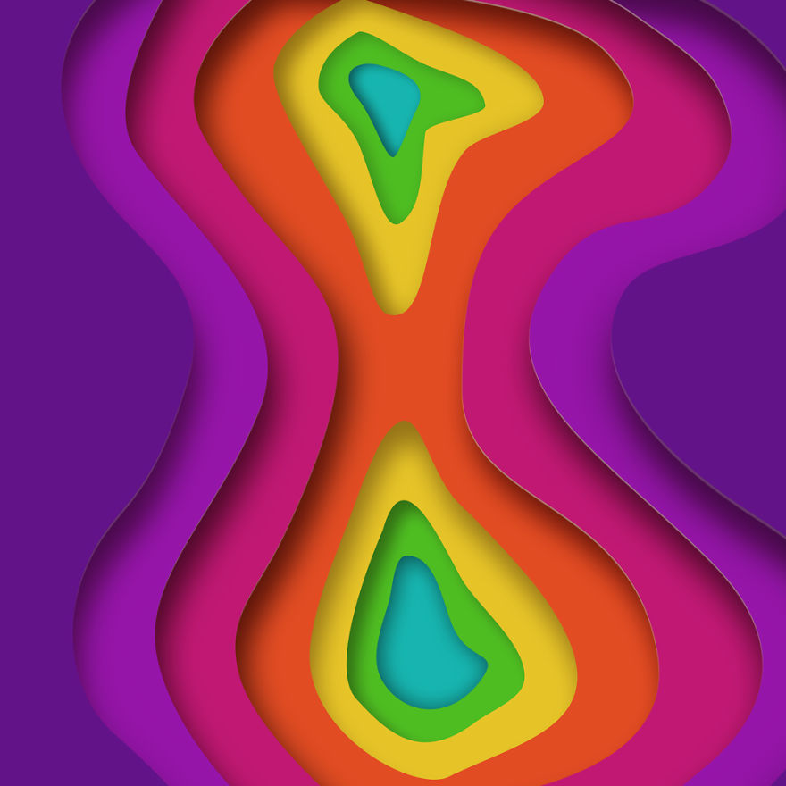 Colorful Digital Paper Cut Art