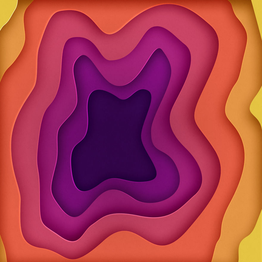 Colorful Digital Paper Cut Art