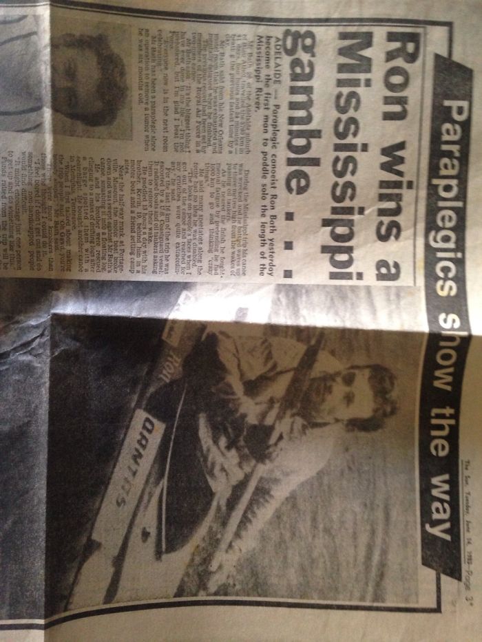 My Mums Cousin Was The First Paraplegic To To Paddle The Mississippi River Solo