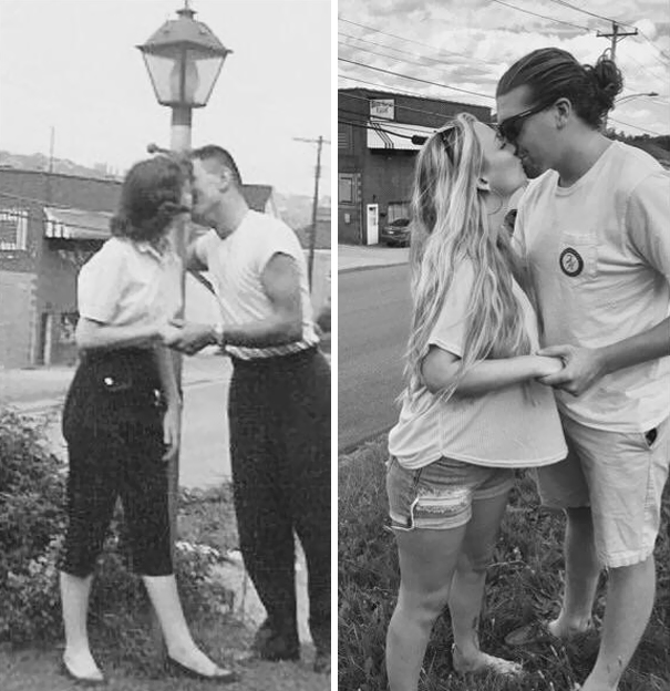 Found Where My Grandparents Posed For The Photograph On The Right And I Recreated It! 60 Years Ago Just Outside Of Pittsburgh In Duquesne, PA