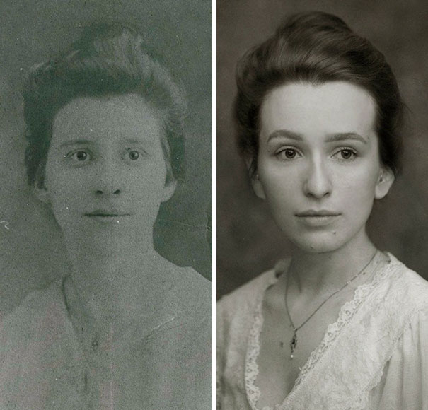 Recreated My Great-Grandmother's 1918 Portrait