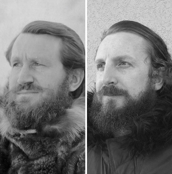 Grandpa At East Base Antarctica 1940 On Left. Me Last Week On Right