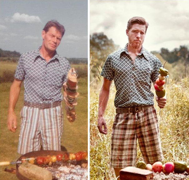 Recreated Polaroid Of Grandpa From 1977