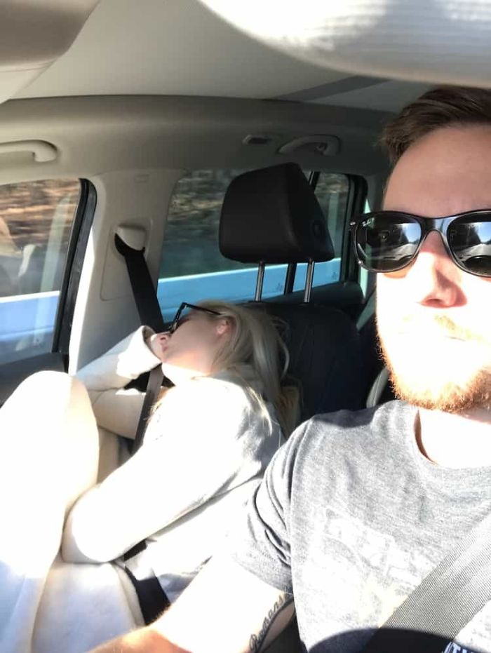 Husband Compiles Photos From All The Fun Road Trips He Takes With His Wife, And The Result Is Just Too Funny Husband Compiles Photos From All The Fun Road Trips He Takes With His Wife, And The Result Is Just Too Funny