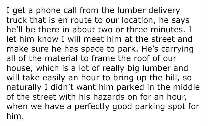 Rude Woman Refuses To Leave 'No Parking' Zone, So Construction Workers Get The Best Revenge