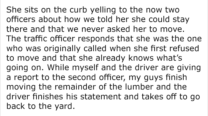 Rude Woman Refuses To Leave 'No Parking' Zone, So Construction Workers Get The Best Revenge