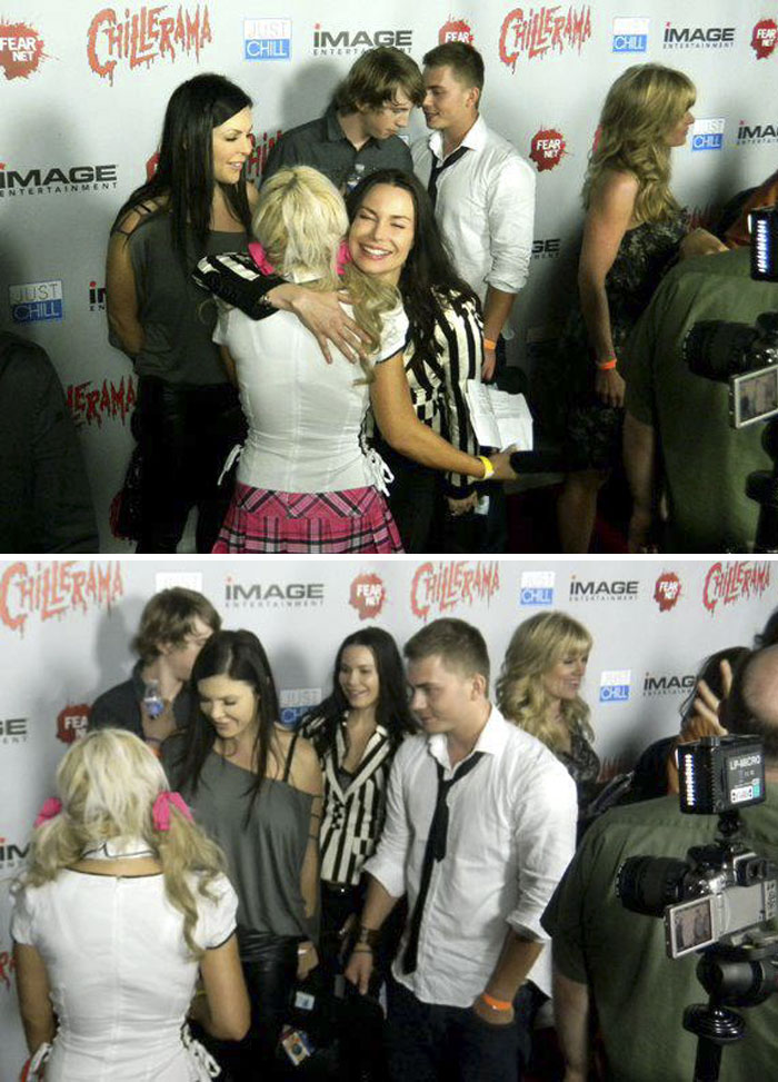 I Was Drunk And Snuck Onto A Red Carpet Event With A Friend. I Was Interviewed And Pretended I Was In The Movie, Spoke About How I Connected With The Character. I Was Never Able To Find The Interview, But Here's A Pic (I'm The One In A White Dress Shirt)