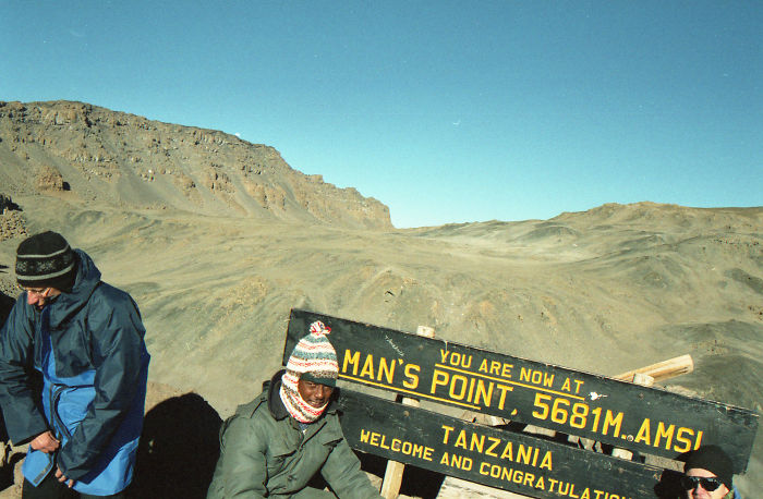 Finally Reached Gilmans Point On Mt. Kilimanjaro. I'm The One In Lower Right Corner. Well, At Least I'm In The Picture