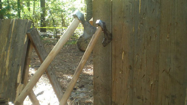 Went To An Ax Throwing Booth At A Regional Highland Games And Threw An Ax Into Another Ax That Was Already On The Target