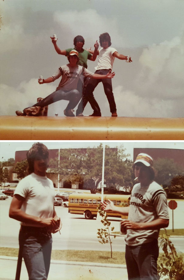 My Dad And Two Of His Best Friends Found One Of Busses Of Their School Unlocked And With The Keys Inside. They Took It For An Hour Long Ride To The City To Buy Beer. They Were Caught By The Police Later And Luckily The School Didnt Press Charges. This Was In A Florida Boarding School. Proof 1
