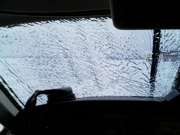 I Had An Airplane Window Shatter On Me In The Middle Of A Flight. I Took A Pic After I Landed