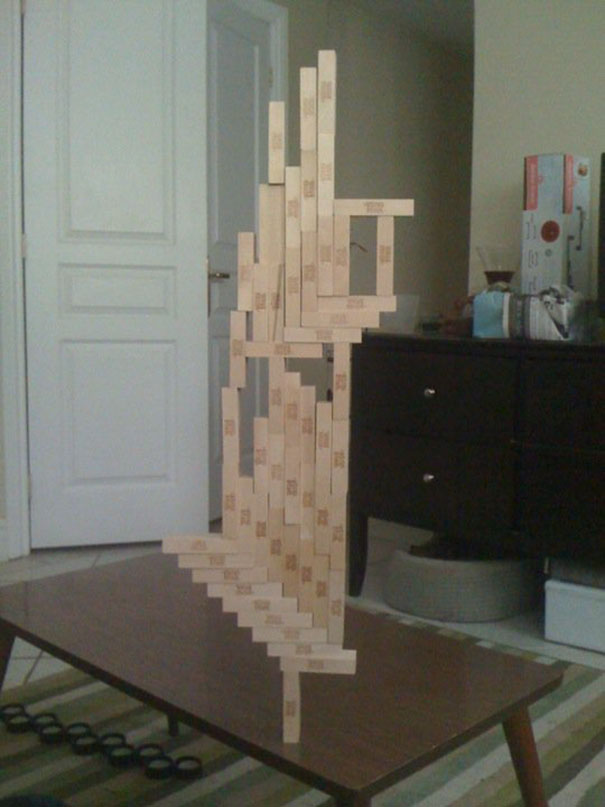 I Am Your God, I've Been Here The Whole Time. Just For Reference I Used Every Single Jenga Piece And No There Was No Glue Used