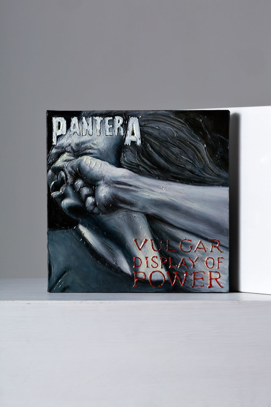 Vinylmateric: Reinterprerations Of Vinyl Covers That Have Made The History Of Rock In Materic Art Style