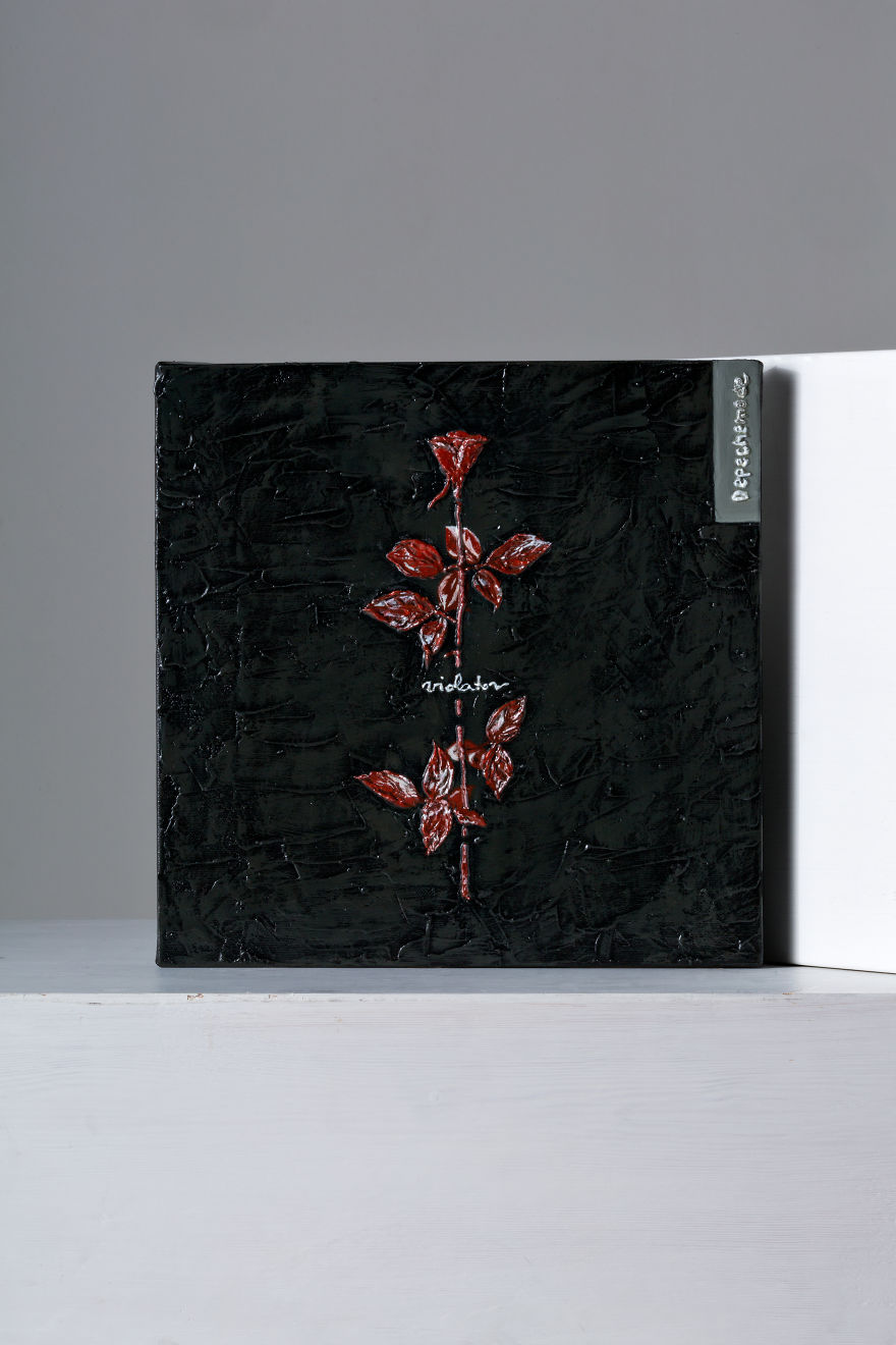 Vinylmateric: Reinterprerations Of Vinyl Covers That Have Made The History Of Rock In Materic Art Style