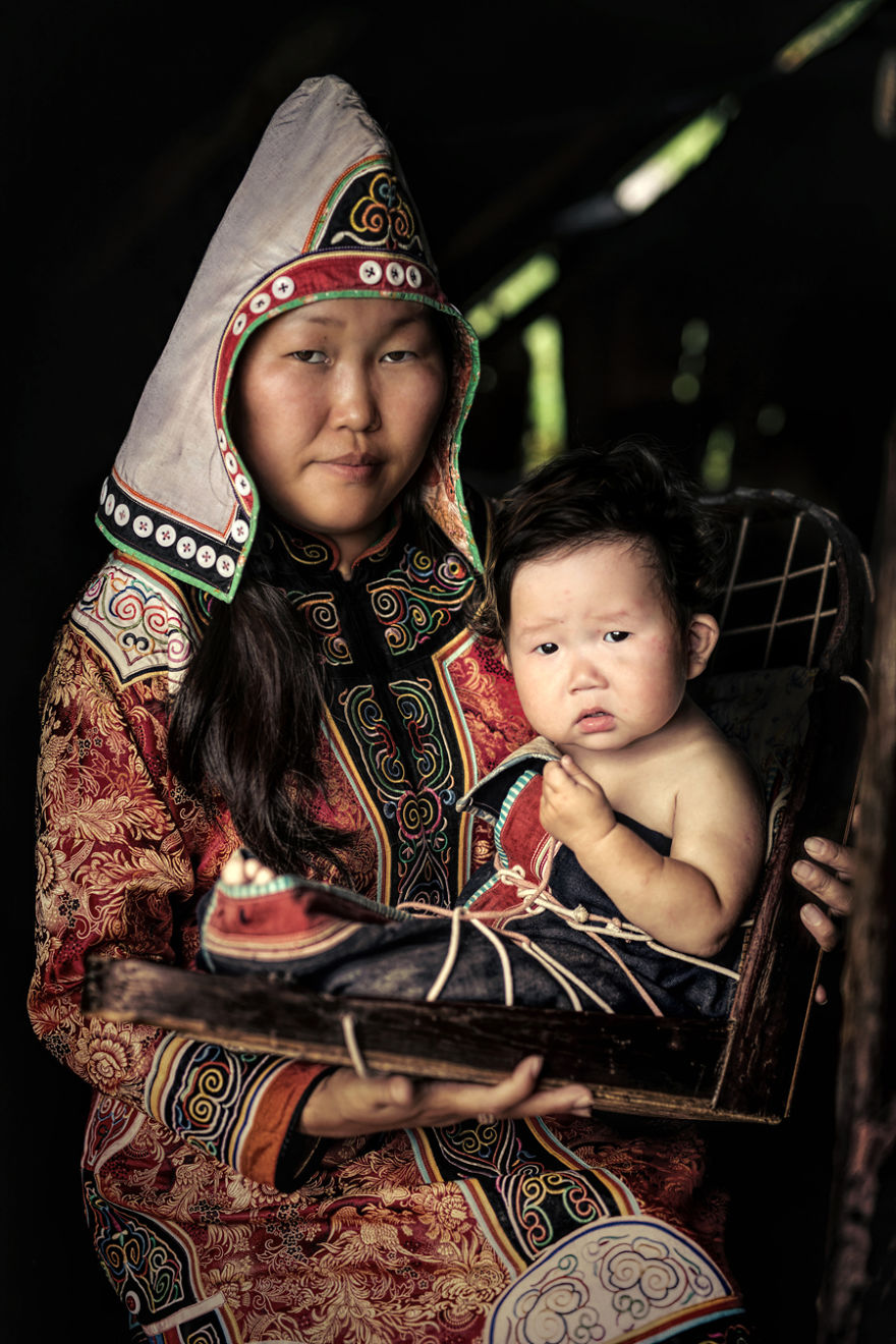 Udege Woman With Child