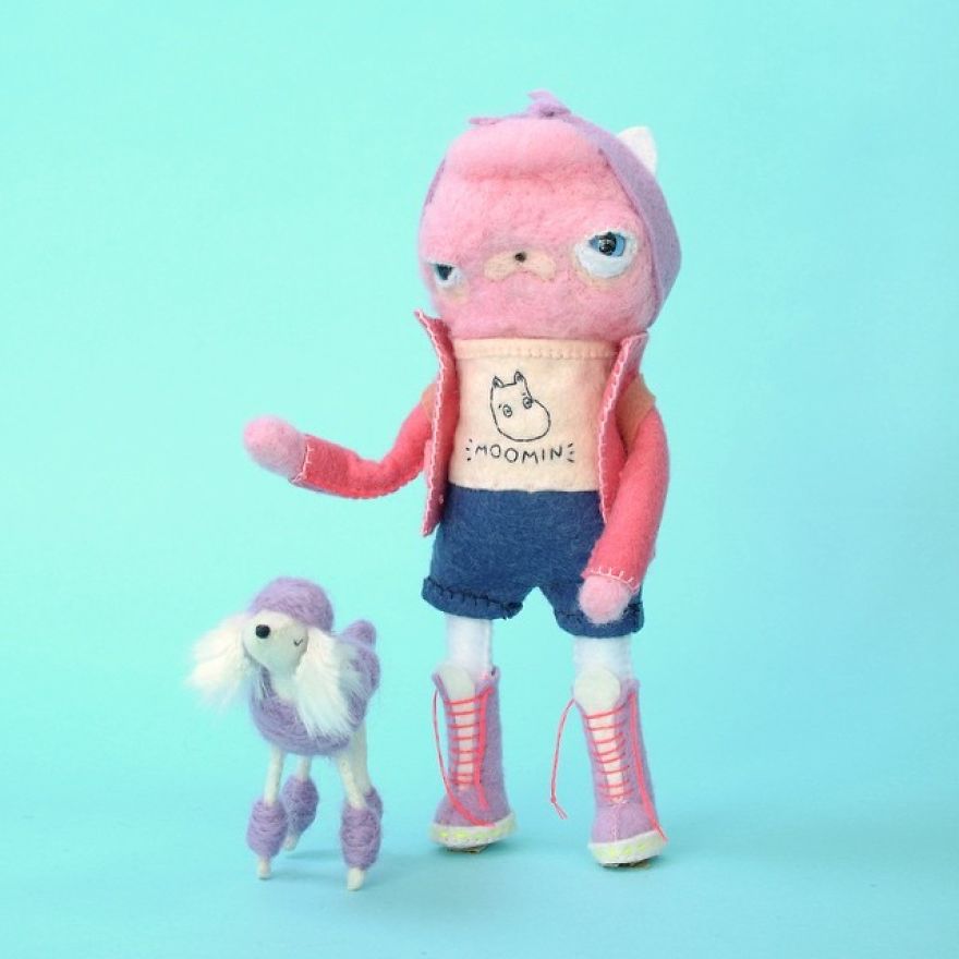 You Will Surely Want To Have A-Meet The Friendly Animals Made In Felt By The Artist Cat Rabbit