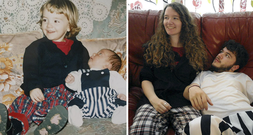 My Brother And I Recreated Our Childhood Photos For Our Parent's 30th Anniversary