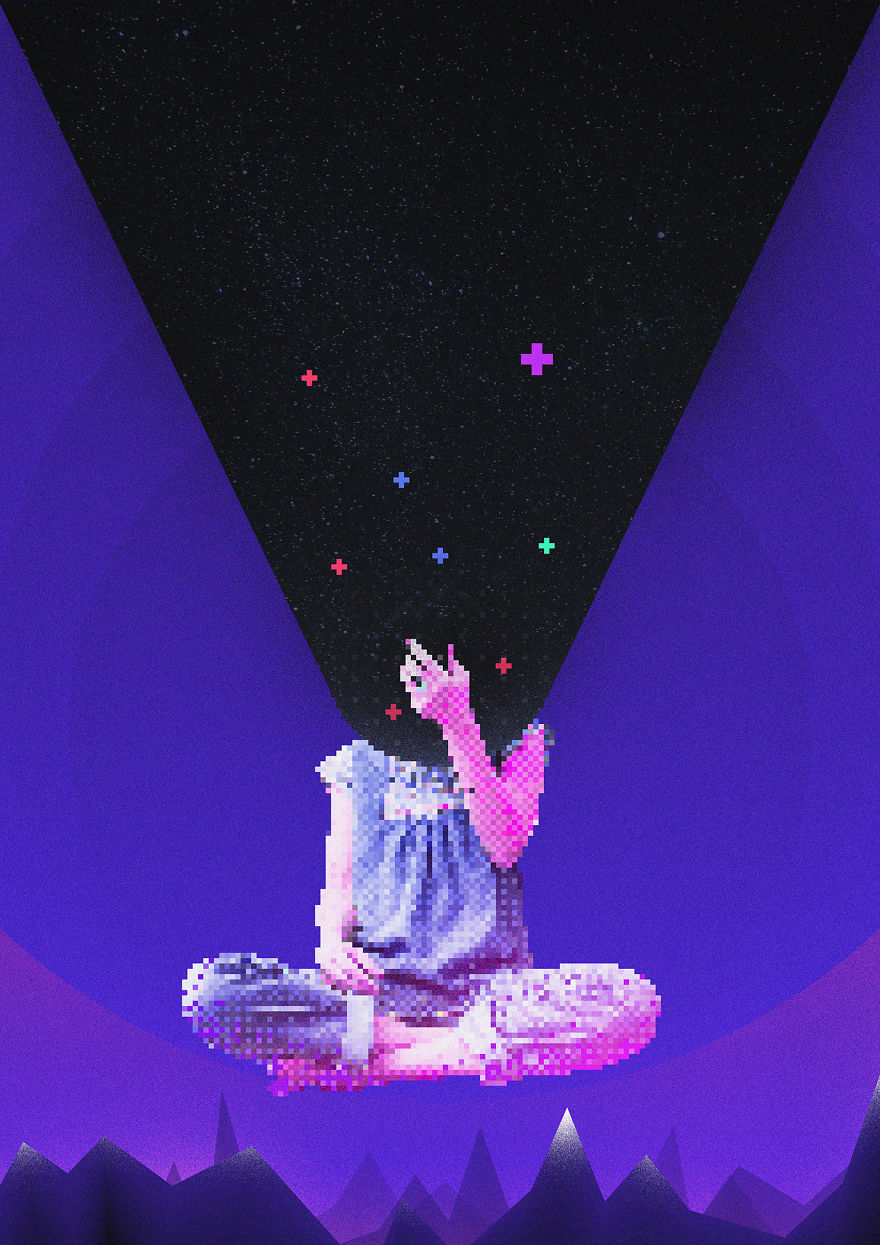 I Make Vaporwave Inspired Posters Exploring Communication In Digital World Every Day