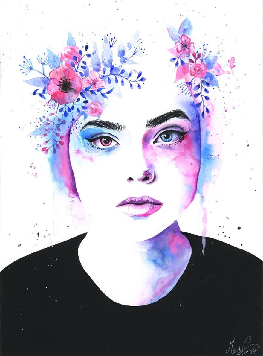 I Create Watercolour Portraits From My Emotions
