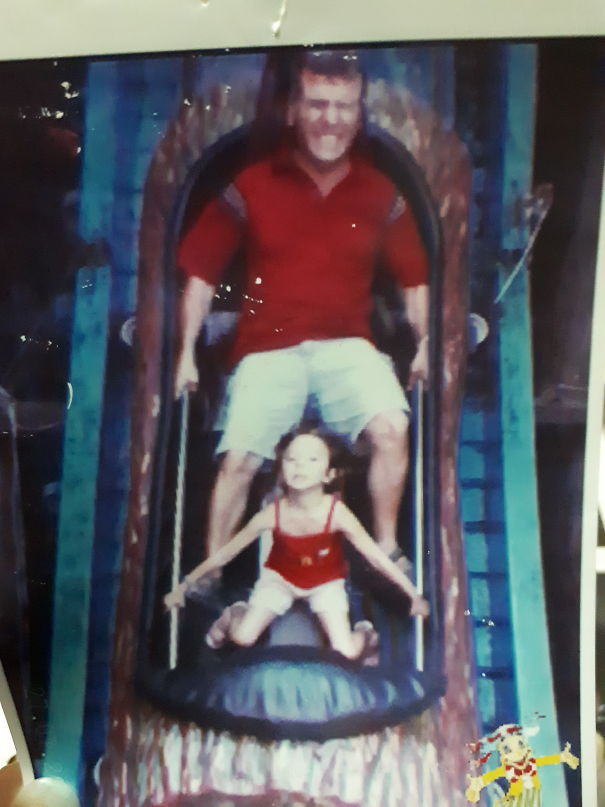 When Dad And I Were In Tatilya(Like The Turkish Version Of Disneyland) We Were Trying To Hold On To Life And Not Having Fun Of It As I Tell From This Pic 🤔