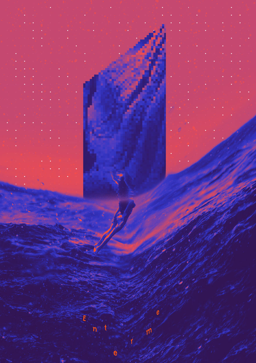 I Make Vaporwave Inspired Posters Exploring Communication In Digital World Every Day