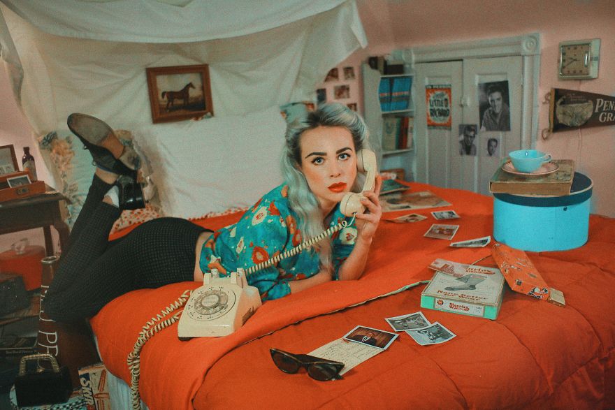 I Created 'The Evolution Of Bedrooms' By Rearranging My Parents Guest Room And Only Using Objects Found In Their House