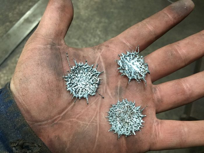 This Is What Molten Steel Looks Like When It Drips On The Floor